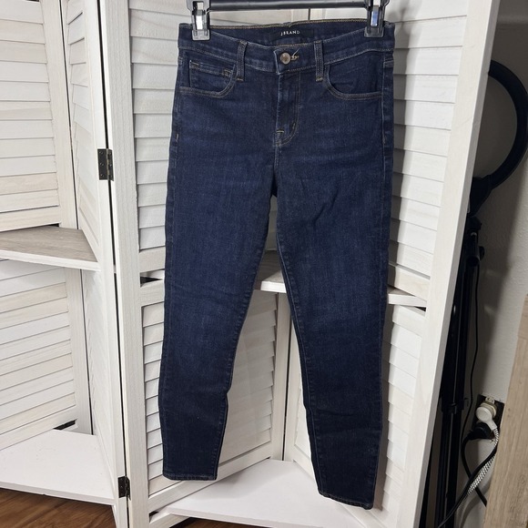 J Brand Skinny Jeans Mid Rise Systematic Dark Wash Denim Womens‎ 26 Short EUC - Picture 1 of 6